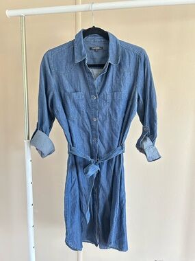 George Denim Shirt Dress in Blue